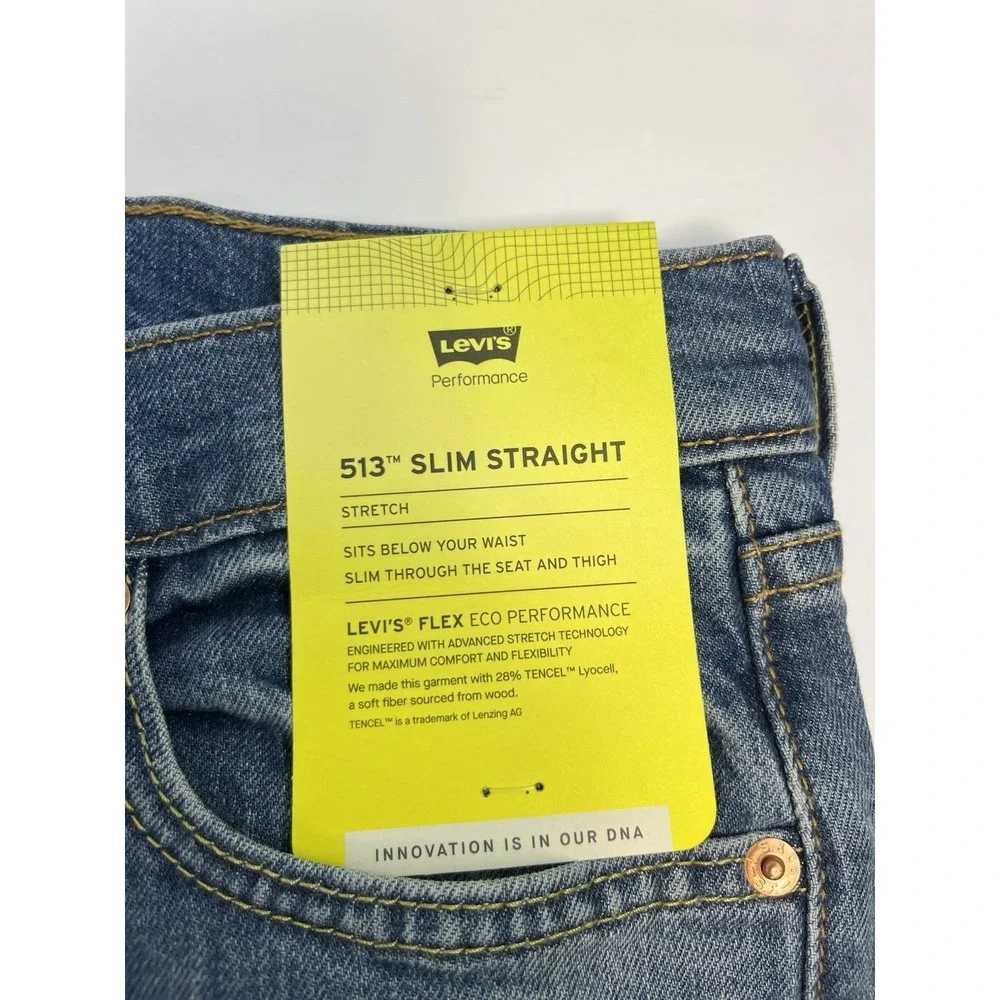 NEW Levis 513 Flex Jeans 31x30 Slim Straight Fit Style #08513-0933